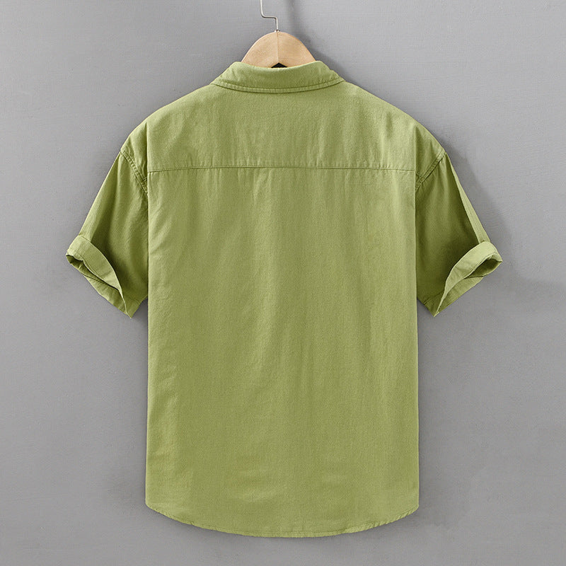 Summer Men's Casual Short-sleeved Cotton Shirt