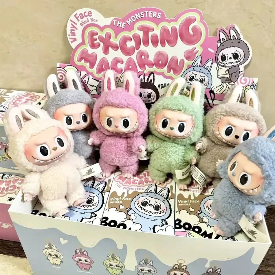 2025 New Labubu The Monsters Heartbeat Macaron Enamel Face Blind Box labubu sitting party Kawaii Doll Kid Christmas Gifts