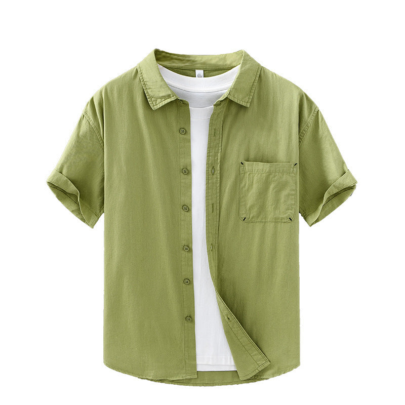 Summer Men's Casual Short-sleeved Cotton Shirt